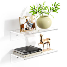 Load image into Gallery viewer, 2 PCS Clear Acrylic Bathroom Shelves for Wall（15inch）
