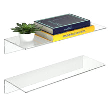 Load image into Gallery viewer, 2 PCS Clear Acrylic Bathroom Shelves for Wall（15inch）
