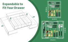 Load image into Gallery viewer, Expandable Kitchen Drawer Organizer for Flatware and Utensils,Clear Acrylic Adjustable Silverware Tray for Drawer,Office,Bathroom Supplies-9 Compartments
