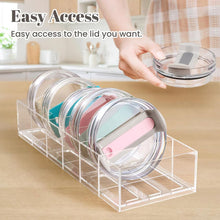 Load image into Gallery viewer, Acrylic Tumbler Lid Organizer, Cup Lid Organizer for Yeti Tumbler/Stanley Tumbler/Simple Modern Tumbler Lids, Tumbler Lid Holder for Kitchen Countertop
