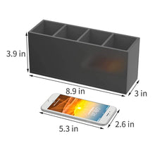 Load image into Gallery viewer, 4 Compartments Acrylic Pen Holder, Clear Pencil Organizer Cup for Countertop Desk Accessory Storage
