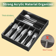 Load image into Gallery viewer, Expandable Kitchen Drawer Organizer for Flatware and Utensils,Clear Acrylic Adjustable Silverware Tray for Drawer,Office,Bathroom Supplies-9 Compartments
