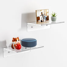 Load image into Gallery viewer, 2 PCS Clear Acrylic Bathroom Shelves for Wall（15inch）
