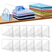 Load image into Gallery viewer, 4 PCS Clear  Acrylic Tall Cabinet Shelf Dividers Organizer for Wood Shelves Closets
